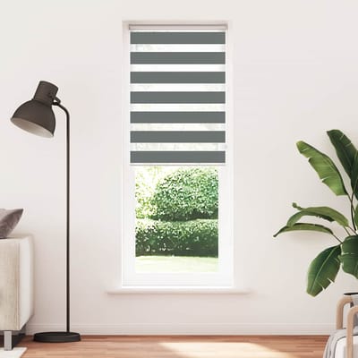vidaXL - Zebra - rolgordijn - 75x230 - cm - stofbreedte - 70,9 - cm - donkergrijs