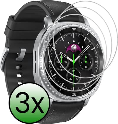 Screenprotector - 3 Stuks Geschikt voor Samsung Galaxy Watch 8 Classic (46 mm) - Extra Sterk - Tempered Glass - Gehard Glas - Beschermglas Screen Cover - Bescherm Protector voor Smartwatch