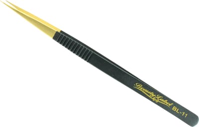 Beauty Label Pincet - Lash Tweezer - BL-11 - Zwart/Goud
