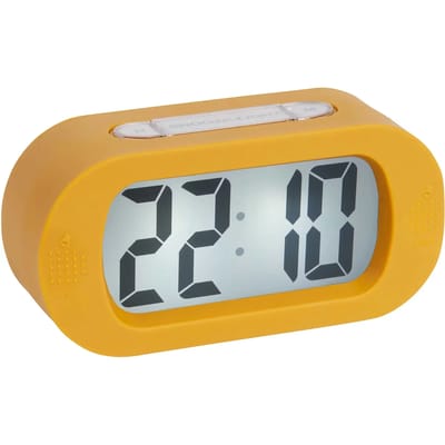 Karlsson Wekker Gummy - Rubberized Okergeel - 14x7x5cm - Scandinavisch - Wekker voor slaapkamer - Wekkers