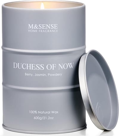 Grote Geurkaars Soja Was met Bergamot & Jasmijn - 120 Uur Brandtijd - Luxe Woondecoratie Cadeau