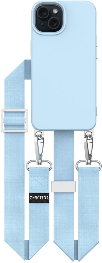 Geschikt voor iPhone 14 Plus Hoesje Met Koord - Afneembaar Koordje 14 Plus - Backcover Met Koord 14 Plus - Telefoonhoesje - Cord Case - Telefoon Ketting Verstelbaar - Lanyard - Geschikt voor MagSafe Case - Solidenz Collection - Blauw