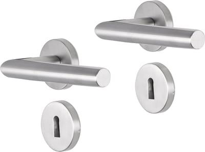 Deurkruk - Impresso Harrow - Voor binnen - Rond met rond Sleutelrozet - RVS - 2 stuks