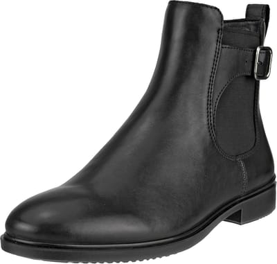 Dames Chelsea Boot van Leer met Elastische Zijkanten en Lage Hak