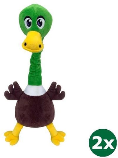 Kong shakers bobz eend met piep groen 2x 29x10x9 cm