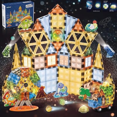 110 Stuks Magnetische Bouwstenen - Verlichte 3D Educatieve Speelgoedset voor Kinderen van 3-10 Jaar