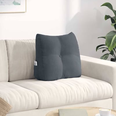 vidaXL - Rugkussen - Donkergrijs - 45 - x - 24 - x - 50 - cm - Fluweel
