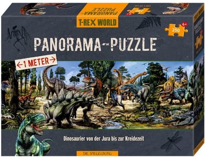 Die Spiegelburg - Dinosaurus - T-rex World Puzzel - 250 stukjes - Panorama (100 x 31 cm)