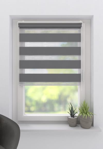 Duo Rolgordijn Splendid Open - Lichtdoorlatend - Grey - 45x180