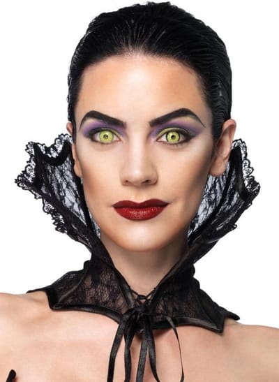 Kanten Nek Corsetje met Vetersluiting - Zwart - One Size