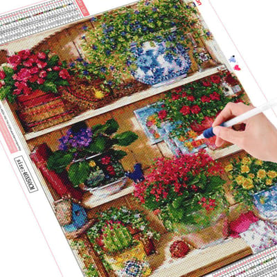 5d Diy Diamant Schilderen Bloem Vol Vierkante Boor Diamant Mozaïek Landschap Kruissteek 20X30CM black
