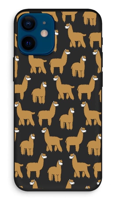Case Company® - Hoesje geschikt voor iPhone 12 mini hoesje - Alpacas - Biologisch Afbreekbaar Telefoonhoesje - Bescherming alle Kanten en Schermrand