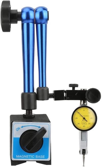 Verstelbare Magnetische Basis Houder voor Universele Dial Gauge, Ideaal voor Precisietests en Metingen (60 x 50 x 55 mm, Kleur Blauw)