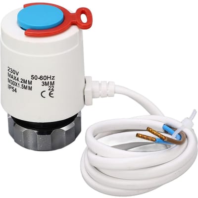 Radiatorkraan Vervanging Vloerverwarming Waterverdeler Thermostatische Elektrische Aandrijving M30x1.5mm 230VAC white