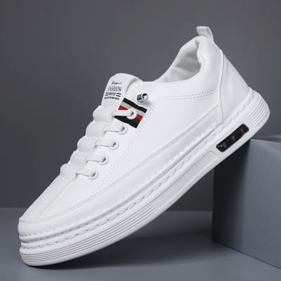 Nieuwe Heren Zakelijke Leren Schoenen Lichtgewicht Slijtvast Zachtzool Heren Casual Boardschoenen Mode Ademende Sneakers 42