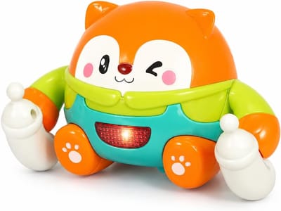 Tuimelende Beer van MMOBIEL – Interactief Babyspeelgoed met Muziek en LED Lichtjes – Geactiveerd door Aanraking en Geluid – Stimuleert Kruipen – vanaf 18 Maanden