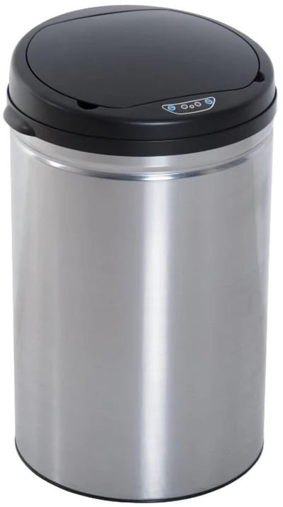 Automatische prullenbak - Prullenbak met sensor - Prullenbak - Met infraroodsensor - Optionele binnenbak - Roestvrij staal - 30,5 x 30,5 x 51,5 cm - Geschikt voor thuis, op kantoor en op school - Zwart