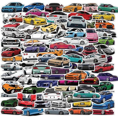 1050 100 Stuks Retrofit Racing Jdm Stickers Auto Motorfiets Laptop Gitaar Waterdicht Graffiti Coole Sticker Decal Kind Klassiek Speelgoed gray