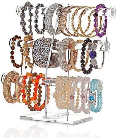 Armband T-Bar Standaard - Sieradenhouder - Opbergen Sieraden - 3 T-Staven - 26.7 x 7.6 x 35.3 cm - Helder