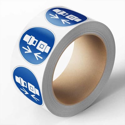 Veiligheidsgordel verplicht sticker op rol, 25 meter, M020 50 mm - 475 per rol