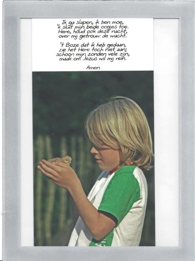 Gedicht Ik ga slapen ik ben moe in Passepartout.