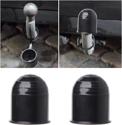 Famanu - Set van 2 aanhanger trekhaakdoppen, rubber, beschermkap voor auto, caravan en trailer
