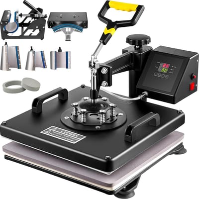 Hittepers 8-in-1 Hittepersmachine 38x38cm Hitteoverdrachtspers 15x15Inch T-shirtpers Multifunctionele Sublimatiemachine voor T-shirt Mok Hoed Bord gray
