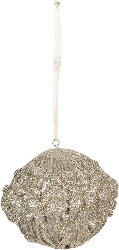 Clayre & Eef Kerstbal Overig Ø 8 cm Goudkleurig Kunststof Kerstballen