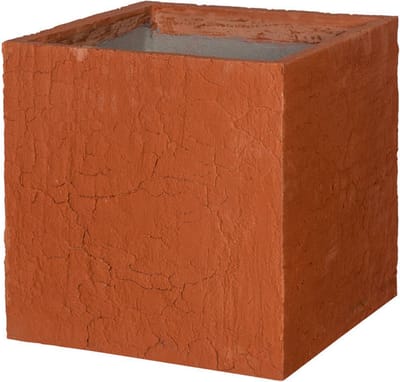 Pottery Pots bloembak voor binnen en buiten - terra kleur - fiberstone vierkant 50 cm plantenbak bloempot plantenpot