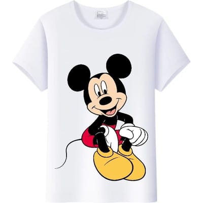 T-shirt Femme Dessin Animé Disney Mignon Mickey Mouse Minnie Hauts Amis Y2k Streetwear Chemisiers Vêtements Grande Taille Été T-shirts Homme XXXL black
