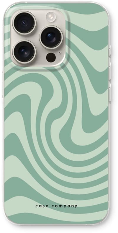 Case Company® - Hoesje geschikt voor iPhone 16 Pro hoesje - Swirl Groen - Soft Cover Telefoonhoesje - Bescherming aan alle Kanten en Schermrand