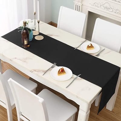 Tafellopers voor eettafel 42 x 150 cm – Gordijnen Elegant 250 GSM Zwart Tafelloper – Tafellopers voor 4 tot 6 personen Ideaal voor kerstfeest decoratie