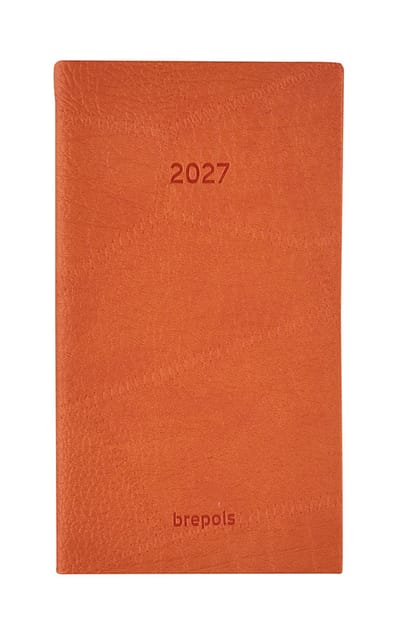 Brepols agenda 2027 - NOTAVISION [0.754] - LUCCA - Zakagenda - 1 week op 2 pagina's - Weekoverzicht - Oranje - 8.9 x 16 cm