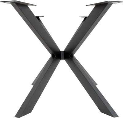 Set van 4 Zwarte Tafelpoten Kruisframe voor Eettafel of Bureau - Zwaar Belastbaar Staal