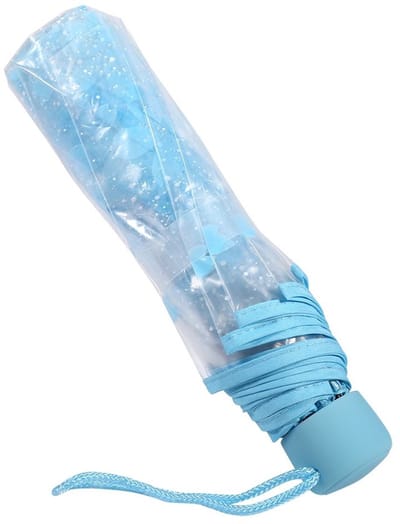 Dailygoods- Opvouwbare Paraplu Winddicht - Draagbare Paraplu - Handmatige Paraplu - Transparante Paraplu - Kersenbloesem Patroon - Duurzaam Materiaal