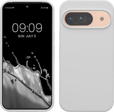 kwmobile hoesje geschikt voor Google Pixel 9 / Pixel 9 Pro case - Siliconen telefoonhoesje - Telefoon beschermhoes - Smartphone cover in mat wit