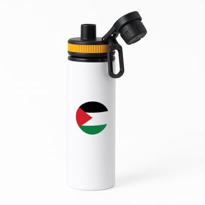 Hacebo® - Palestina vlag waterfles met draaidop oranje - Palestina - mensen die liefde willen geven aan Palestina - degene die van Palestina houden - supporten - oorlog - verjaardagscadeautje - gift - geschenk - kado - water fles - 850ML