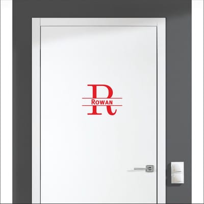 Deursticker Met Naam -  Rowan - Rood