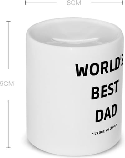 Akyol - world's best dad it's true we checked Spaarpot - Papa - werelds beste vader - vader cadeautjes - vaderdag - verjaardag - geschenk - kado - vader artikelen - 350 ML inhoud