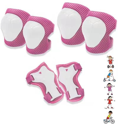 Beschermende kinderkleding 6-delige set - geschikt voor tieners van 3 tot 14 jaar - verstelbare kniebeschermers, elleboogbeschermers en polsbeschermers voor 3-in-1 bescherming - geschikt voor skateboards, fietsen, skates, loopfietsen