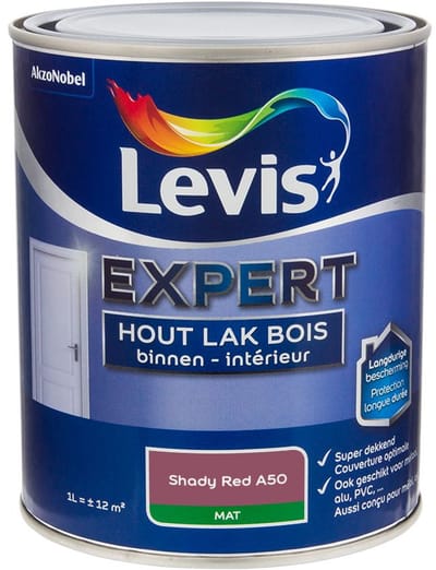 Levis - Expert Hout Lak Binnen Mat Mix - Shady Red A50 - Mengverf - 1 L