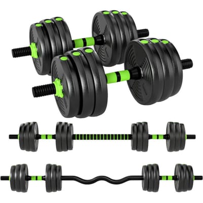 Verstelbare Halterset 20 KG - Dumbels en Barbells Halterstang voor Krachttraining