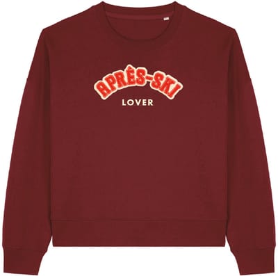 Après ski Lover wintersport dames sweater burgundy S - soBAD. | Foute apres ski outfit | kleding | verkleedkleren | wintersporttruien | wintersport dames