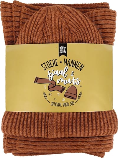 100%LEUK - Stoere mannen - Sjaal en Muts