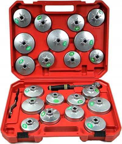Silver Zestaw - Nasadki Do Filtrów Oleju - 23 Elementów - Aluminium - Profesioneel