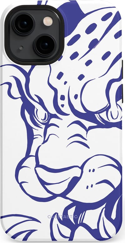 Casetastic Hoesje Geschikt voor Apple iPhone 13 Mini Magsafe - Stijlvolle Beschermende Duo-layer Case - Blauwe Panter Hoofd