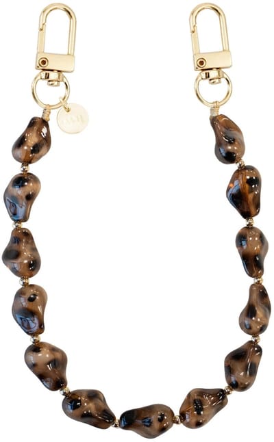 xoxo Wildhearts telefoonkoord - Leopard Muse - Kort koord - Geschikt voor iPhone - Geschikt voor Samsung - Universeel - Phone cord - Telefoonketting - Koord voor telefoon - Telefoon hanger stenen ketting - Luipaard print