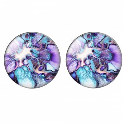 Clip oorbellen-Oil-2 cm paars
