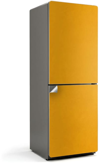 Wallfluent Koelkaststickers - licht oranje Koelkast Folie - 70 cm x 190 cm - Licht Oranje Koelkaststickers - Decoratieve Koelkaststicker - Koelkast Cover - Zelfklevende Koelkaststicker - Koelkast Versiering
