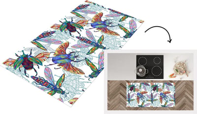 Keukenloper - Loper keuken - Insecten - Regenboog - Design - 120x60 cm - Keukenloper vinyl